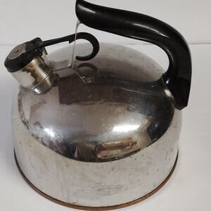 Revere Ware 1801 Paul Revere Copper Bottom Whistling Tea Kettle 2003